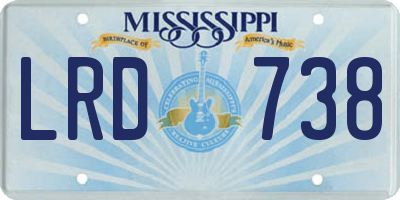 MS license plate LRD738