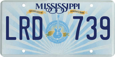 MS license plate LRD739