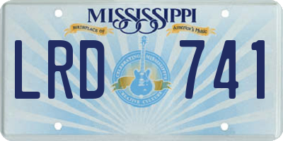 MS license plate LRD741
