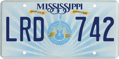 MS license plate LRD742