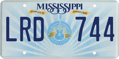 MS license plate LRD744
