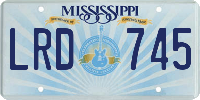 MS license plate LRD745