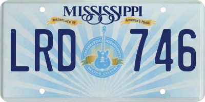 MS license plate LRD746