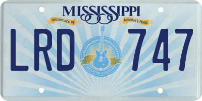 MS license plate LRD747