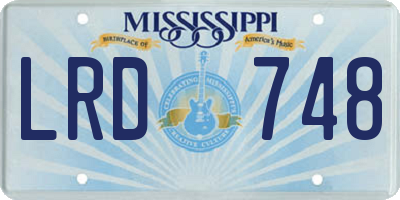MS license plate LRD748