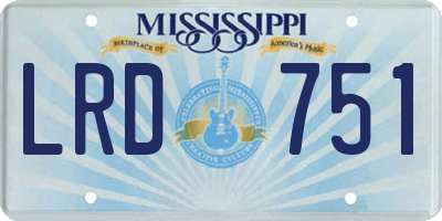 MS license plate LRD751