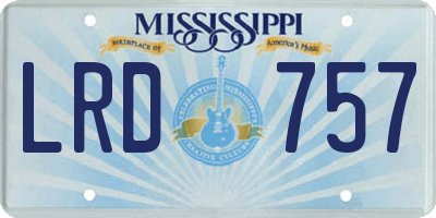 MS license plate LRD757