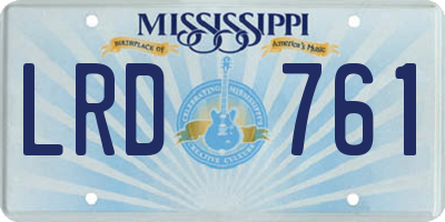 MS license plate LRD761