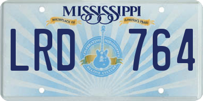 MS license plate LRD764