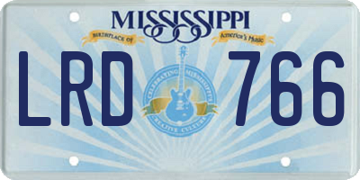 MS license plate LRD766