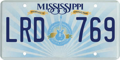MS license plate LRD769