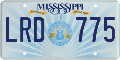 MS license plate LRD775