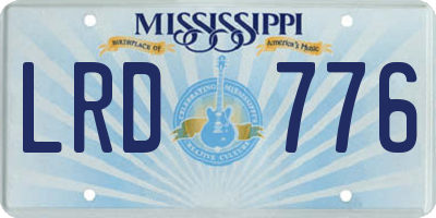 MS license plate LRD776