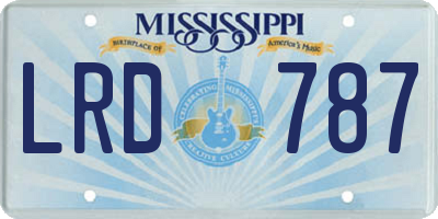 MS license plate LRD787