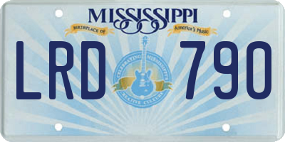 MS license plate LRD790