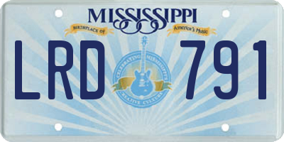 MS license plate LRD791