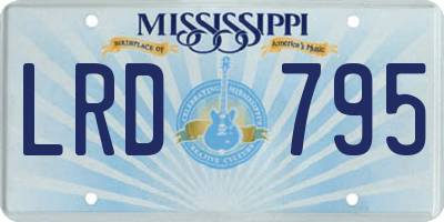 MS license plate LRD795