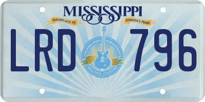 MS license plate LRD796