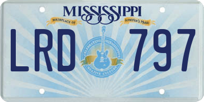 MS license plate LRD797