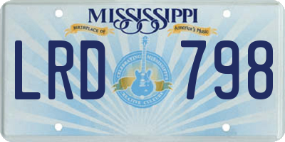 MS license plate LRD798
