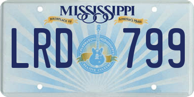 MS license plate LRD799