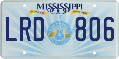 MS license plate LRD806