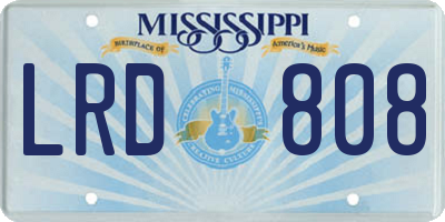 MS license plate LRD808