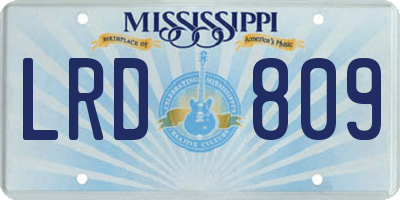 MS license plate LRD809