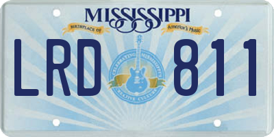 MS license plate LRD811