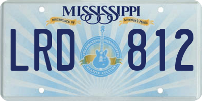 MS license plate LRD812