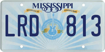 MS license plate LRD813