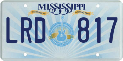 MS license plate LRD817