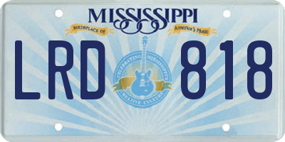 MS license plate LRD818