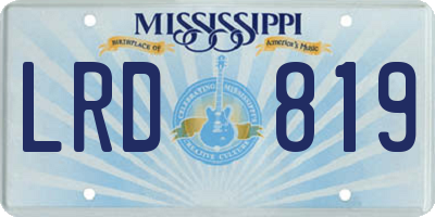 MS license plate LRD819