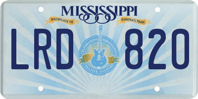 MS license plate LRD820