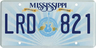 MS license plate LRD821