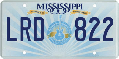 MS license plate LRD822