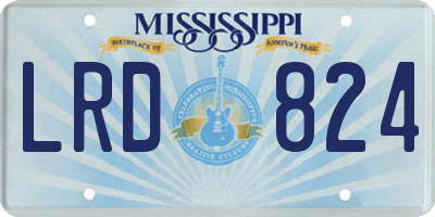 MS license plate LRD824