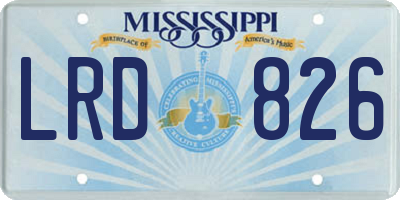 MS license plate LRD826