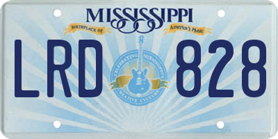 MS license plate LRD828