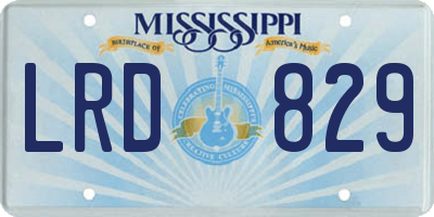 MS license plate LRD829