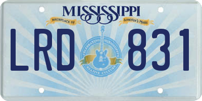 MS license plate LRD831