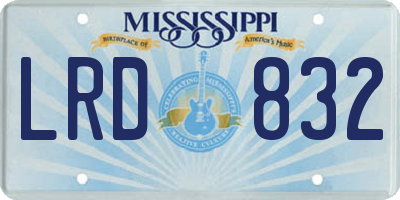 MS license plate LRD832