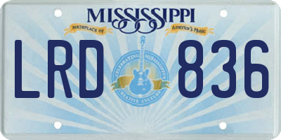 MS license plate LRD836