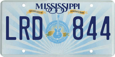 MS license plate LRD844