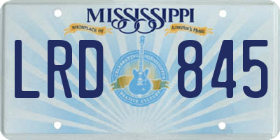 MS license plate LRD845