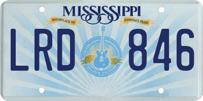MS license plate LRD846