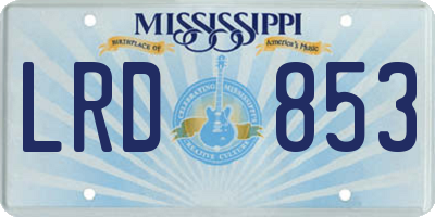 MS license plate LRD853