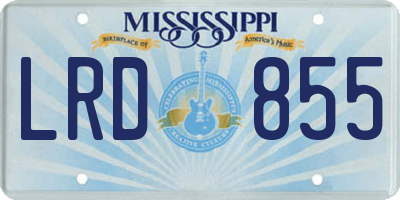 MS license plate LRD855