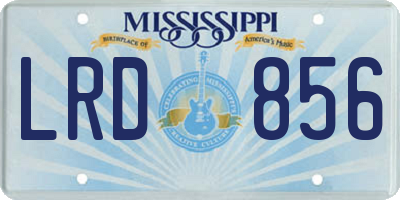 MS license plate LRD856